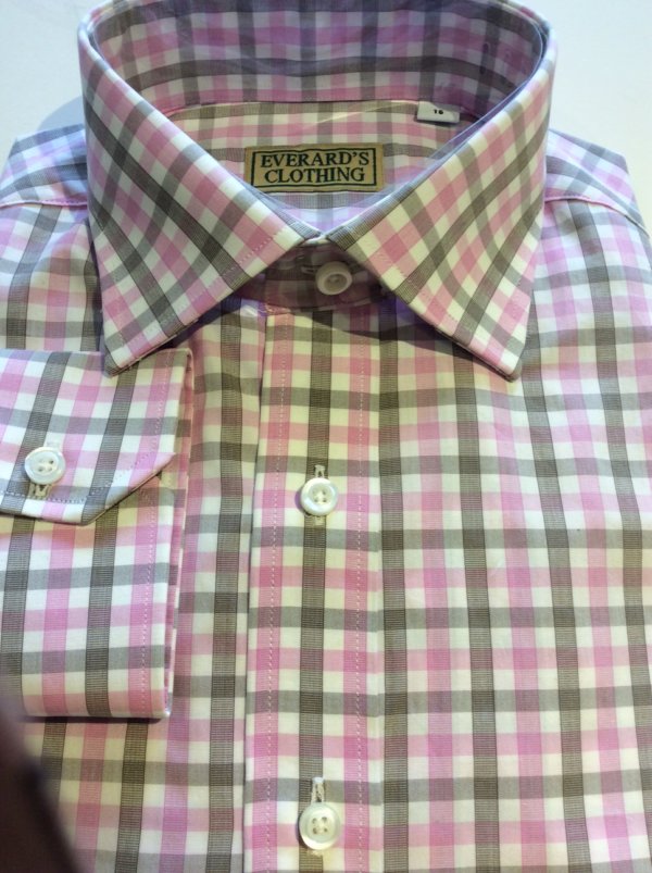 Pink Taupe Check Shirt | Everard's Clothing