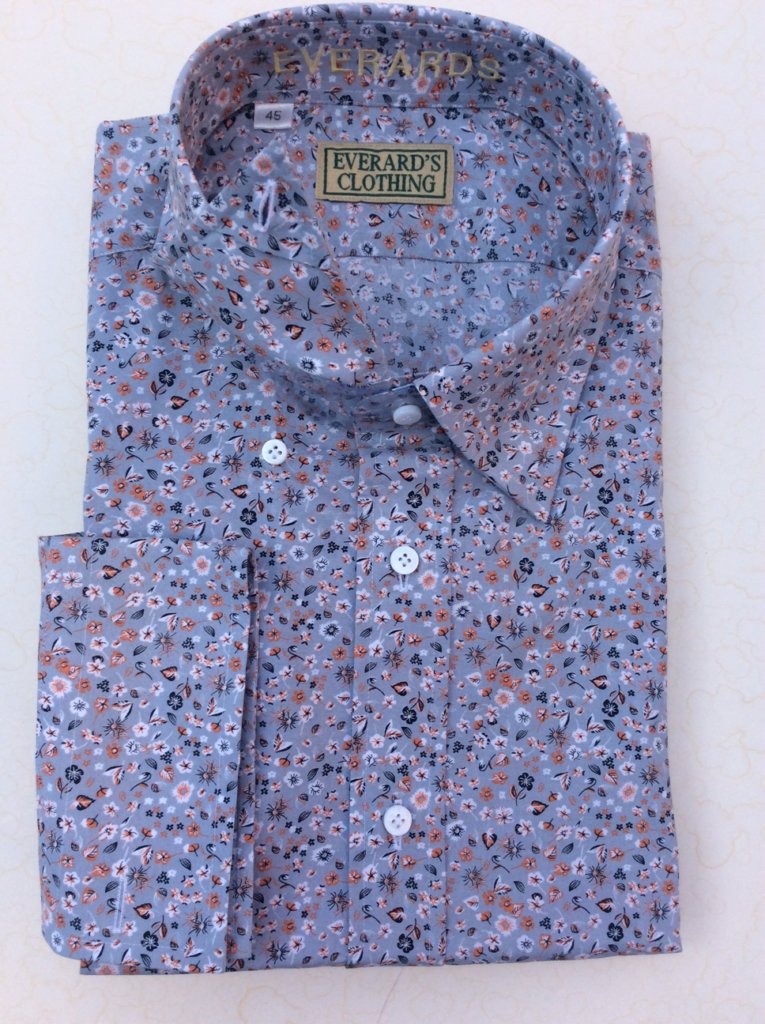 Print Under Button Down Collared Shirt | Everard's Clothing