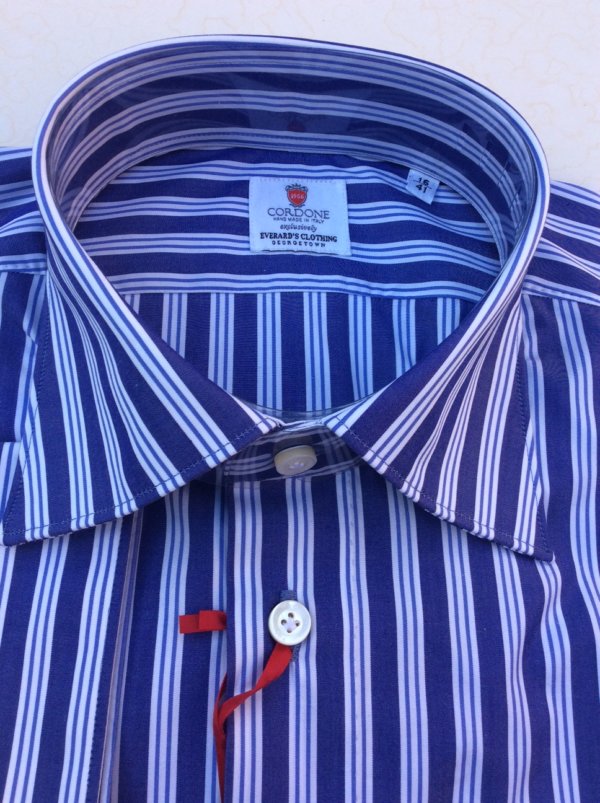 Blue Double Stripe Shirt | Everard's Clothing
