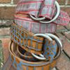 Two-Tone Croc-Embossed Belt with O-Rings (multiple colors)