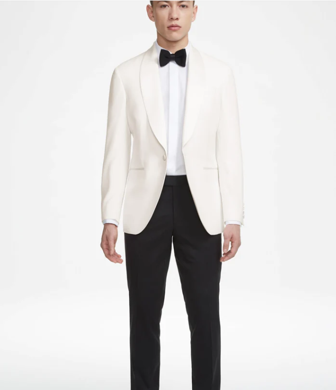 Men’s Cream Wool Shawl Collar Dinner Jacket | Everard's Clothing
