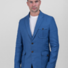 100% Irish Linen Safari Style Jacket - Blue