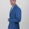 100% Irish Linen Safari Style Jacket - Blue - Image 2