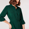 Green Utility Shirt Dress - Image 3