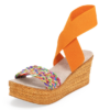Bermuda Platform Espadrille - Rainbow Jute/Orange-Size 8 only
