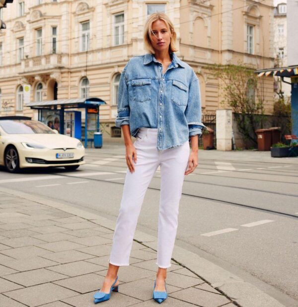 MAC Jean Rich Slim Chic White