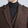 Irish Brown Herringbone Tweed Jacket - Image 3