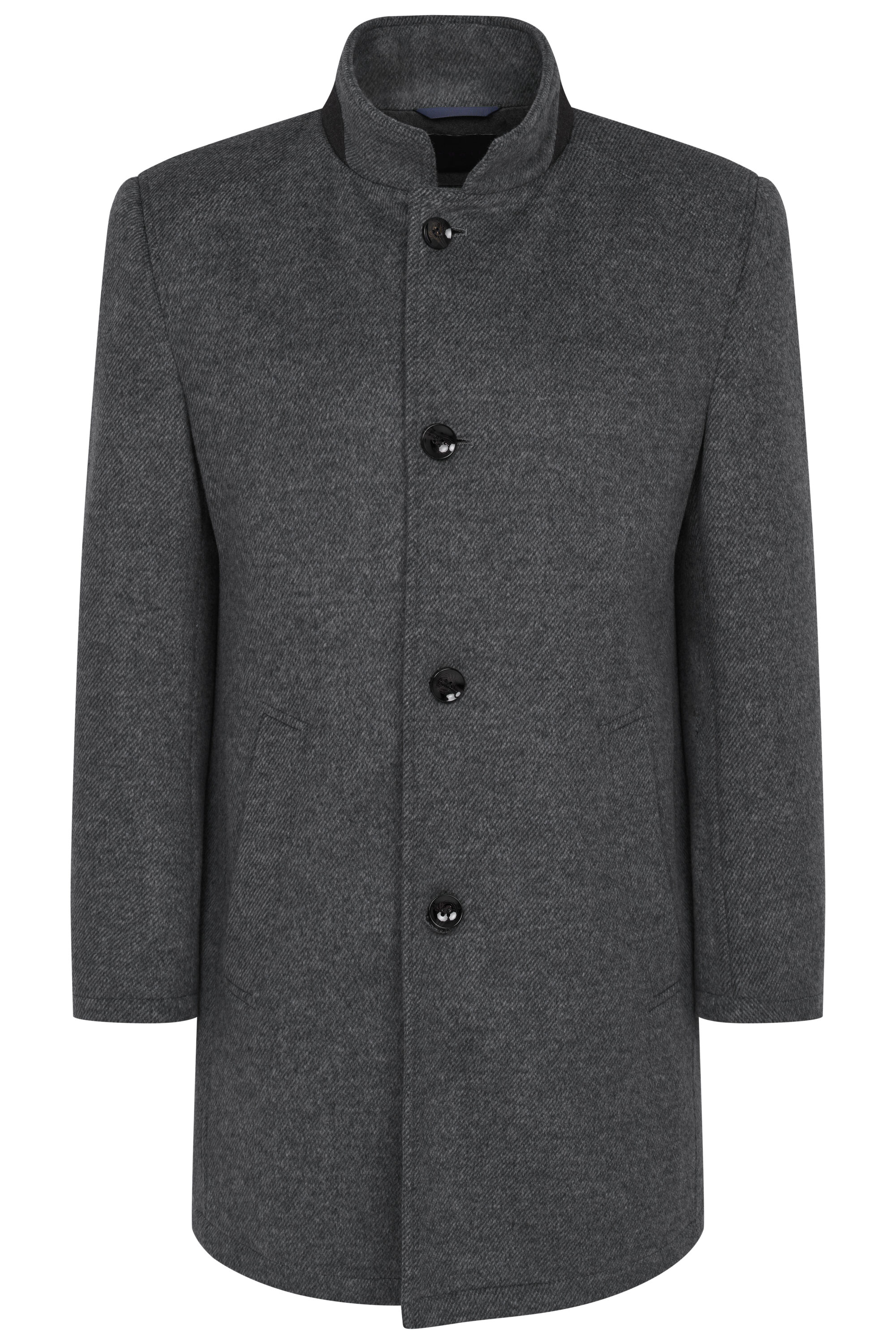 Gray Twill Car Coat with Contrast Trim - Image 4