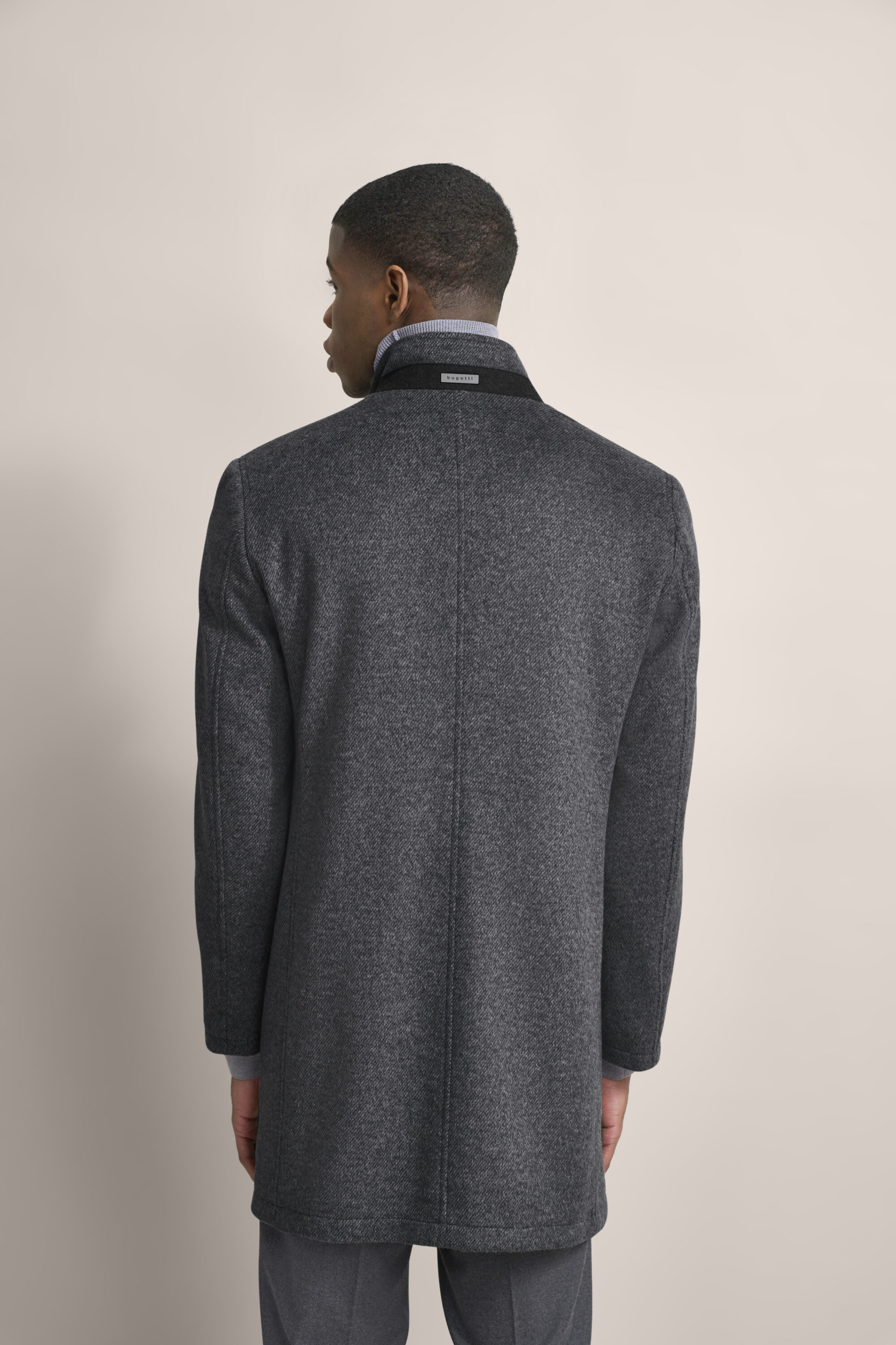 Gray Twill Car Coat with Contrast Trim - Image 5