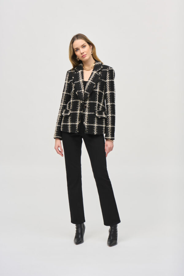 Plaid Bouclé Blazer With Pockets-Size 4 only - Image 6