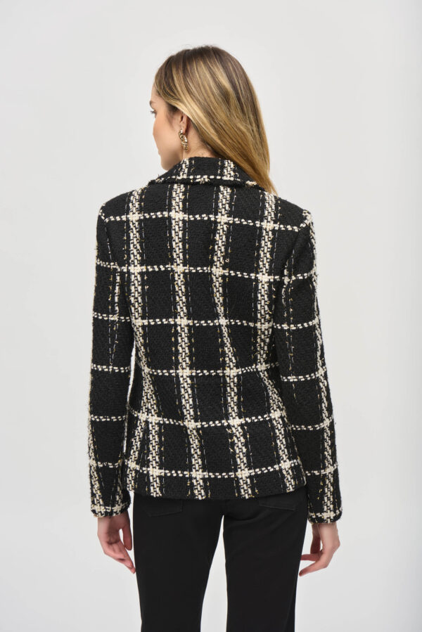 Plaid Bouclé Blazer With Pockets-Size 4 only - Image 3