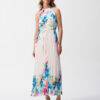 Pleated Satin Floral Print Maxi Dress - Image 11
