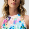 Pleated Satin Floral Print Maxi Dress - Image 10