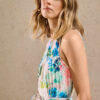 Pleated Satin Floral Print Maxi Dress - Image 5