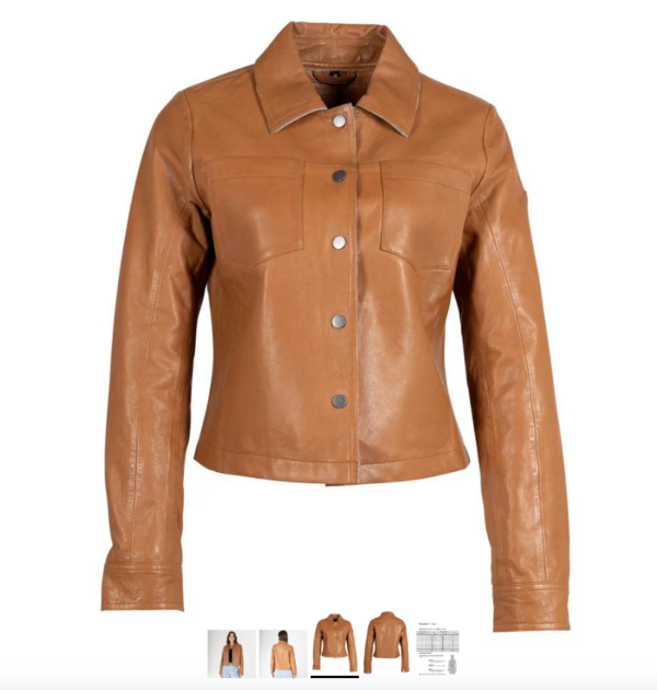 Lefei CF Leather Jacket, Camel - Image 3