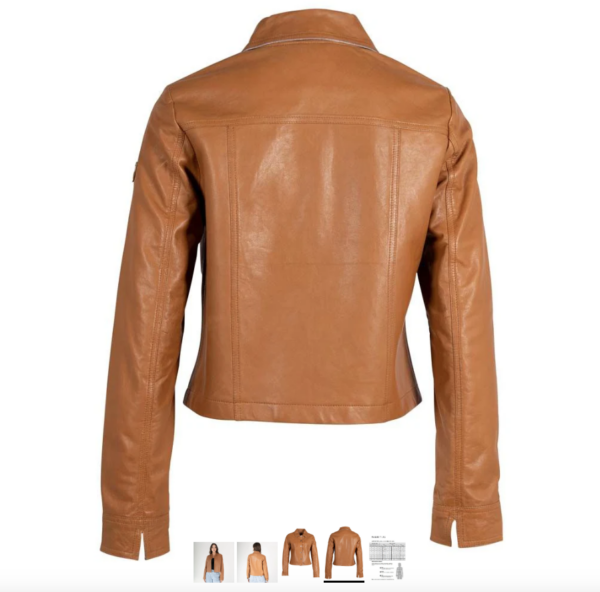 Lefei CF Leather Jacket, Camel - Image 4