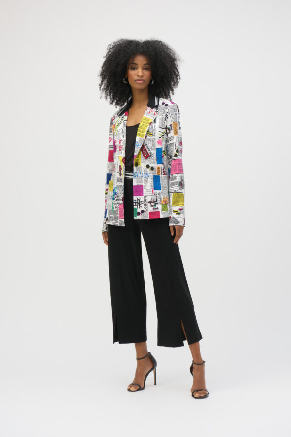 Silky Knit Word Print Fitted Blazer - Image 8