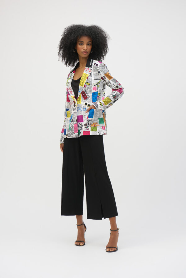 Silky Knit Word Print Fitted Blazer - Image 7