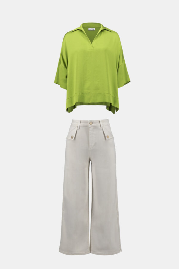 Greige Stretch Culotte Jeans - Image 3