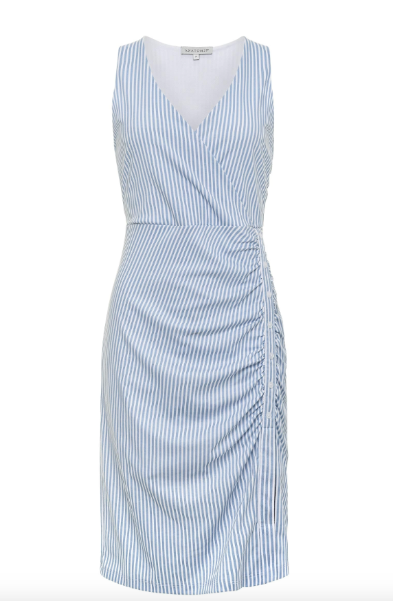 Corinna Striped Wrap Midi Dress - Image 6