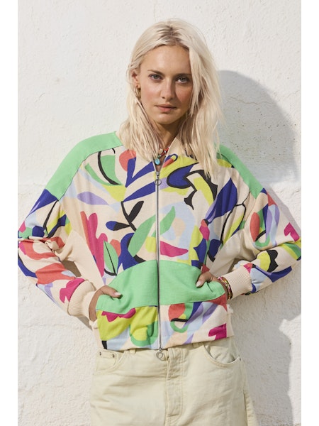 Green Zip Bomber Jacket