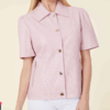 Vegan Leather Perforated Short Sleeve Shirt Jacket (multiple colors) - Image 4