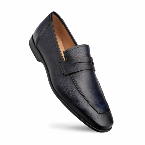 Mezlan Deerskin Penny Loafer Black - Image 2