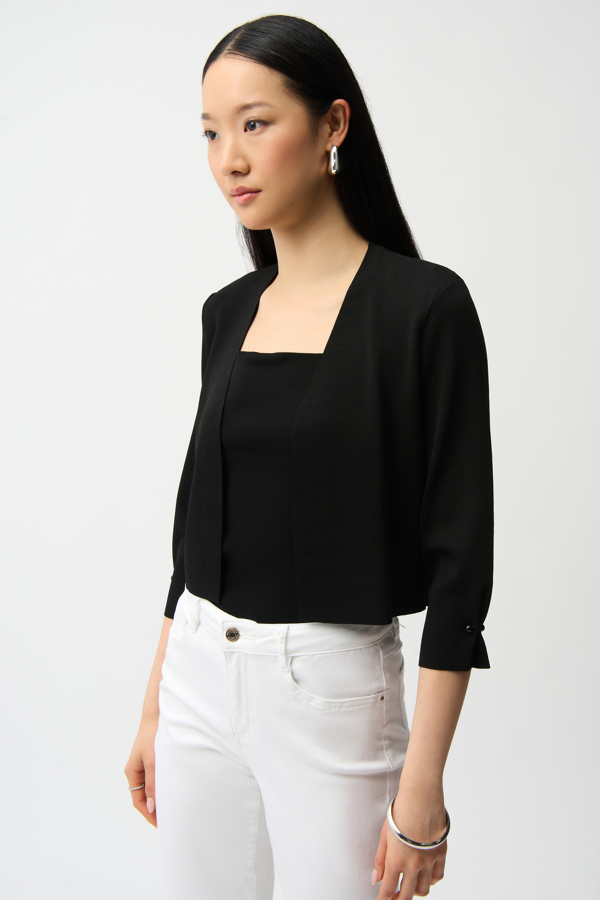 Sweater Knit Cover-Up with Pearl Ornament (multiple colors)