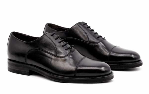 Campania Italian Calf Leather Cap Toe in Black