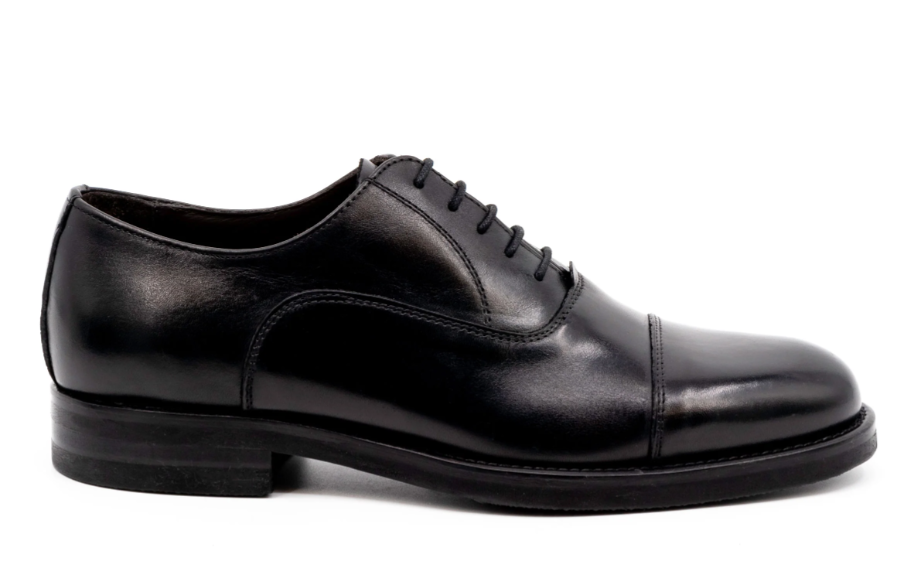 Campania Italian Calf Leather Cap Toe in Black - Image 3