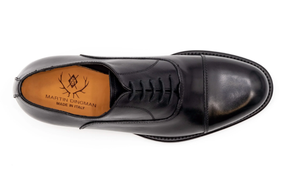 Campania Italian Calf Leather Cap Toe in Black - Image 4