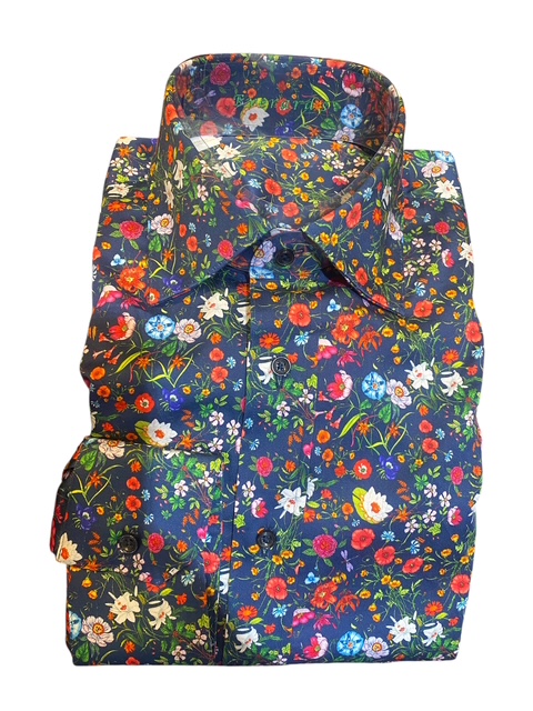 Blue Multi Botanical Print Shirt - Image 3